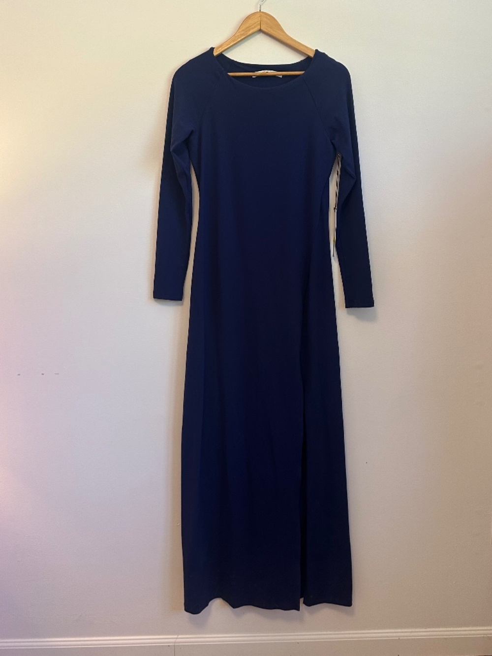 NWT Susana Monaco Midnight Blue Long Sleeve Back Cutout Dress | Size Large